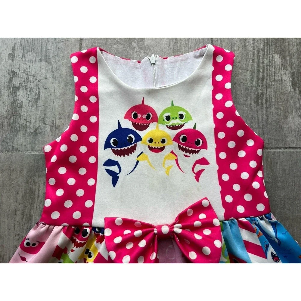 Los Angles Boutique Toddler Girls Summer BABY SHARK Sundress Cute Party Casual 5